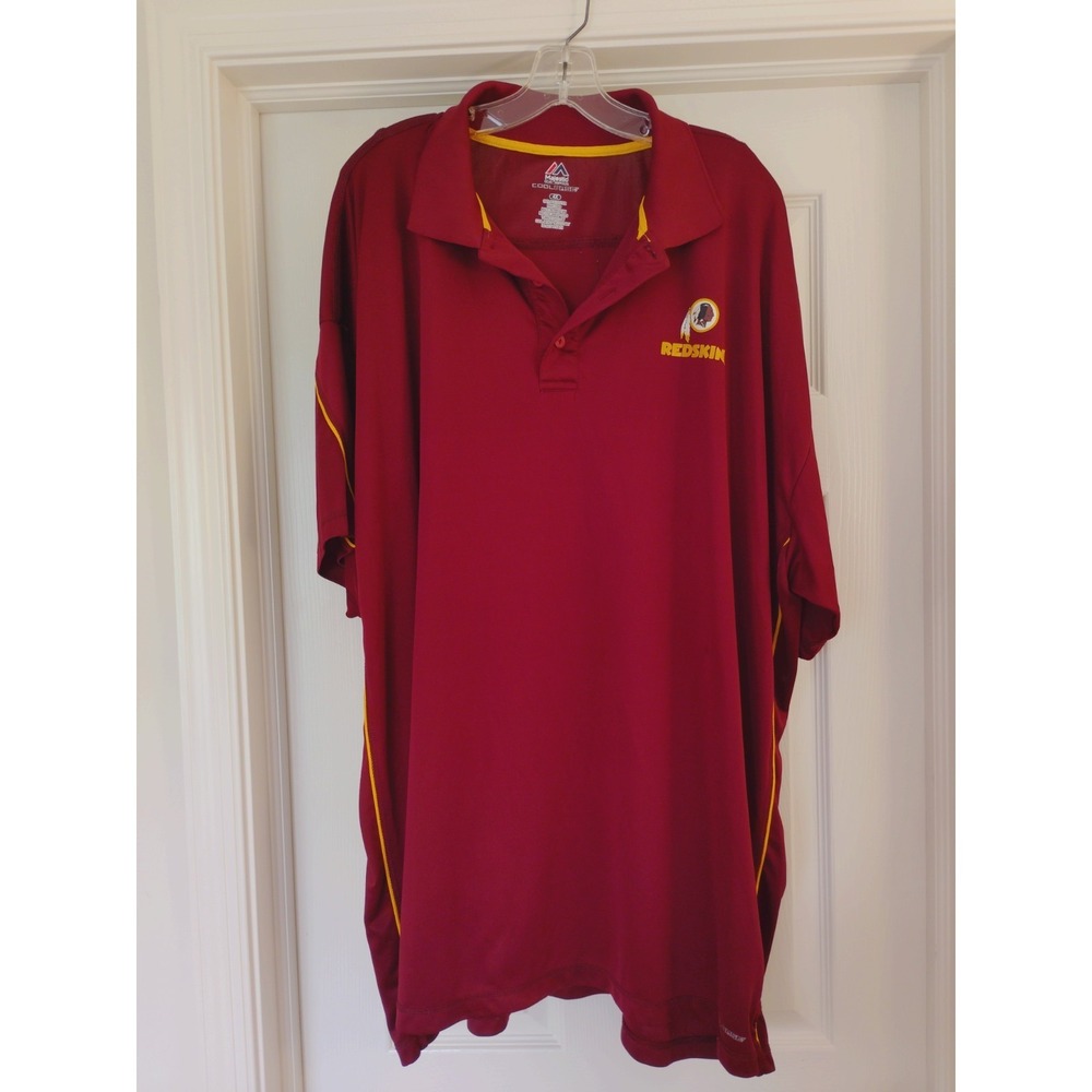 Washington Redskins Majestic Polo Shirt Mens 4XL Maroon